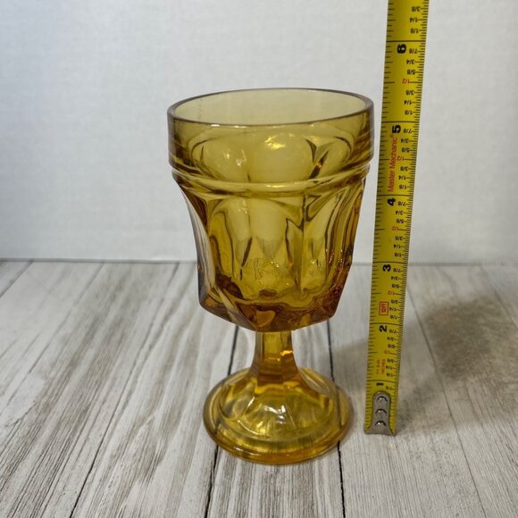 Vintage Anchor Hocking Fairfield Amber Glass Water Ice Tea Goblets - Set Of 2 - Picture 3 of 4